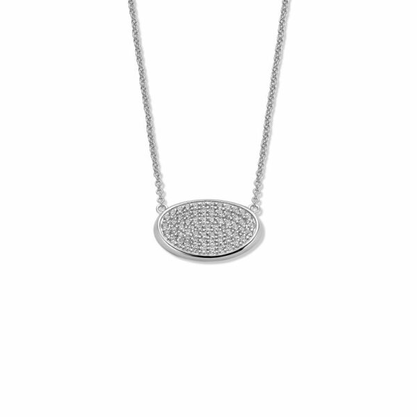 Collier femme argent 925 cercle design pavage oxydes de zirconium. Cherbourg – Image 3