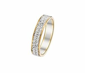 bague alliance bicolore or jaune et blanc palladié 18 carats ciselée