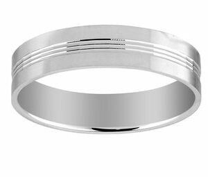 bague alliance de mariage en platine 950 ligne motif central facetté. Cherbourg