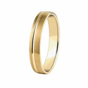 Bague alliance or jaune 18 carats brossé