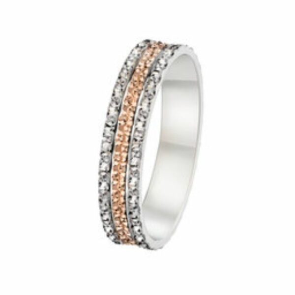 Alliance mariage bicolore or blanc et rouge 18 carats 750/000 – Image 3