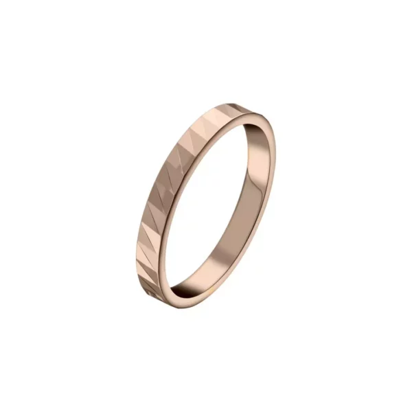 bague alliance mariage or blanc palladié 18 carats striée – Image 3