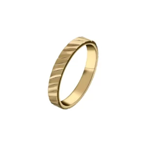 bague alliance mixte or jaune 18 carats striée vintage