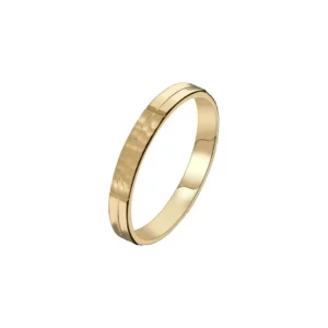 bague alliance or jaune 18 carat semi martelée