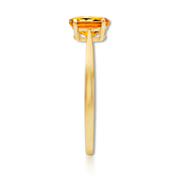 Bague citrine ovale facettée 7x5mm or jaune 18 carats 750/000ème – Image 2