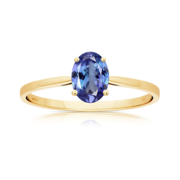 Bague citrine ovale facettée 7x5mm or jaune 18 carats 750/000ème – Image 4