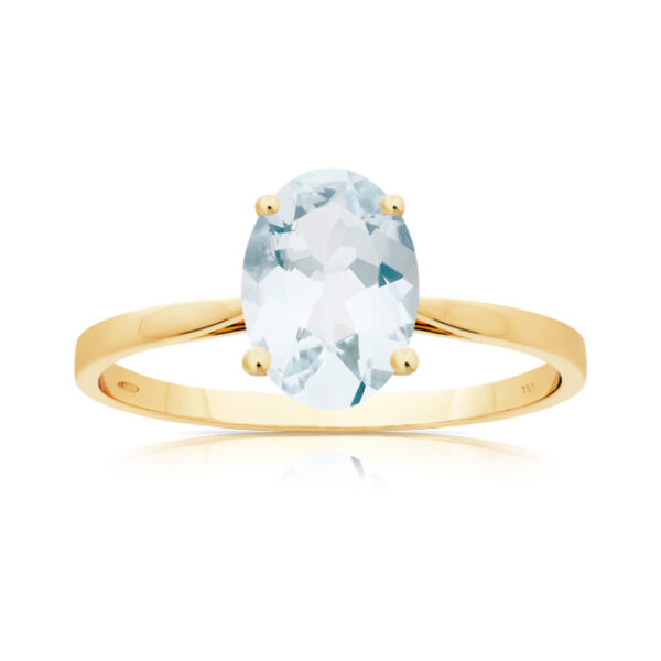 Bague citrine ovale facettée 7x5mm or jaune 18 carats 750/000ème – Image 5