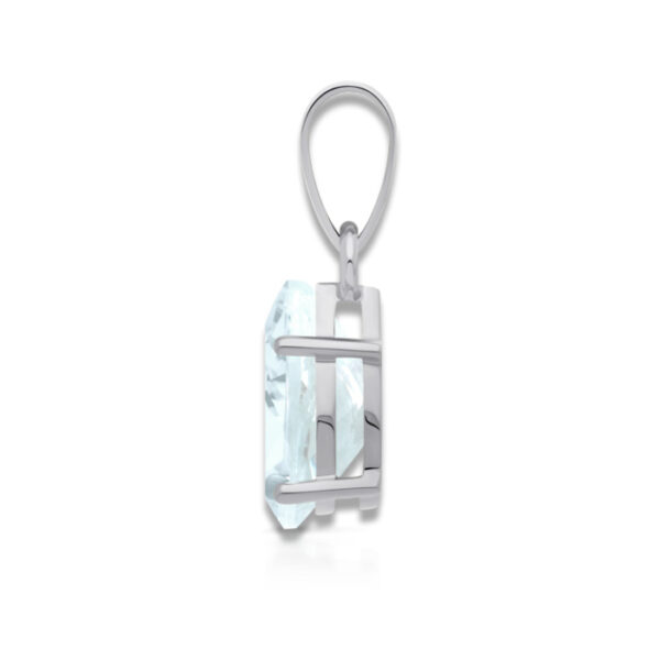 Bague Aigue-marine ovale 9x7mm or blanc 18 carats 750/000ème – Image 6