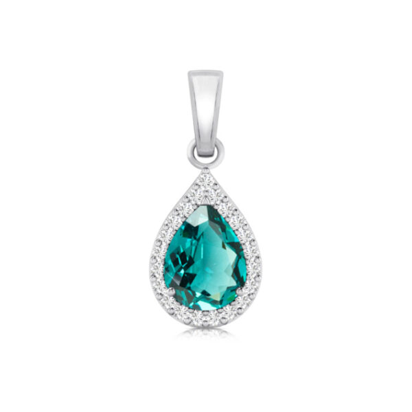 Pendentif poire Tanzanite 7x5 mm entourage diamants sur or rose 18 carats 750/000ème – Image 8