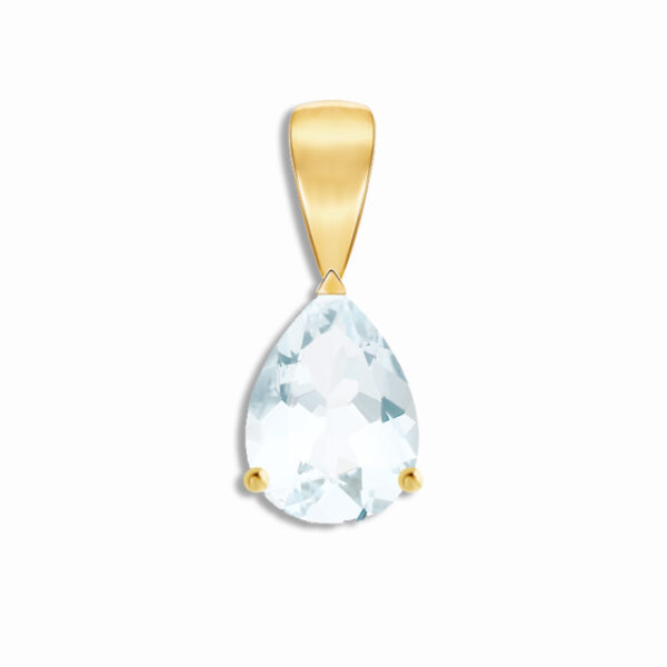 Pendentif poire citrine 8x6mm or jaune 18 carats 750/000ème – Image 4
