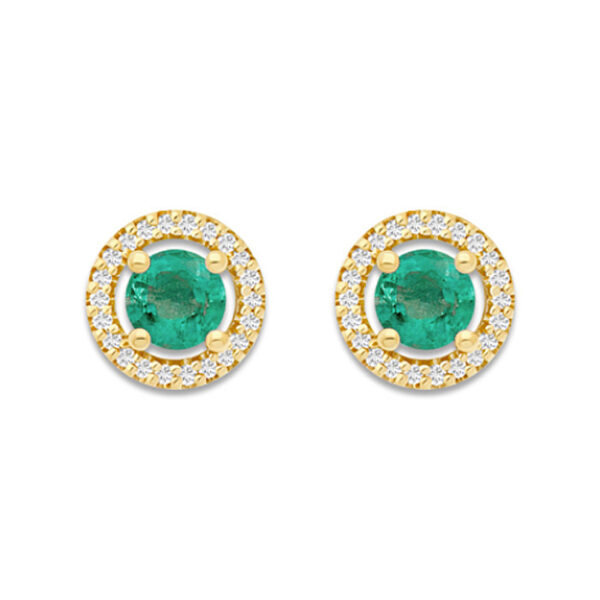 Bague saphir de Ceylan 4mm entourage et bas de corps diamants or jaune 18 carats – Image 6