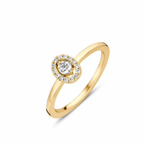 Solitaire diamant accompagné forme poire or blanc 18 carats – Image 5
