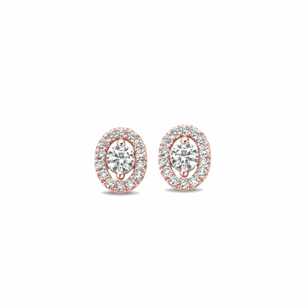 Solitaire entourage diamants or rose 18 carats One More Joaillerie – Image 6