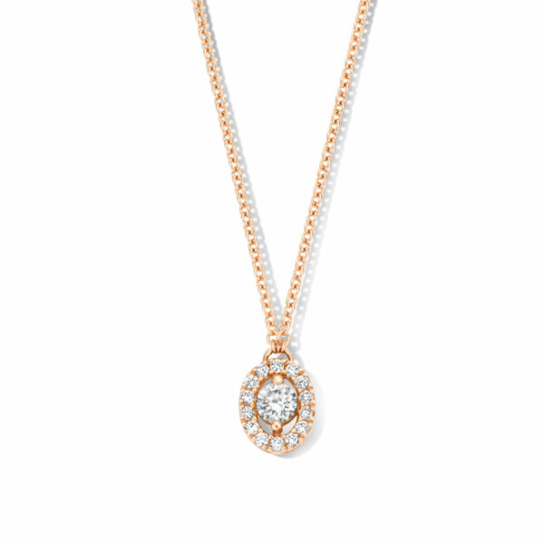 Solitaire entourage diamants or rose 18 carats One More Joaillerie – Image 4