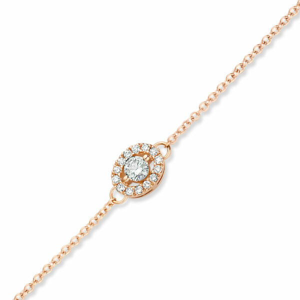 Solitaire entourage diamants or rose 18 carats One More Joaillerie – Image 5