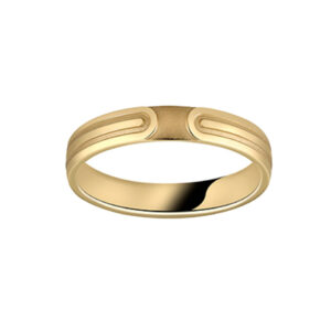 bague alliance fantaisie gravée or jaune 18 carats poli/sablé