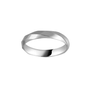 alliance mariage torsadée or blanc 18 carats palladié 750/000
