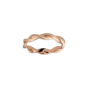 Bague alliance mariage torsadée or rouge 18 carats 750/000