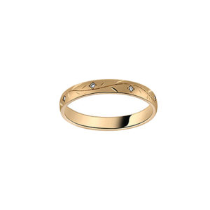 Bague alliance florale tour complet diamants or jaune 18 carats 750/000