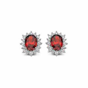 BIJOUX BOUCLES D'OREILLES ARGENT 925 GRENAT IMITATION ET OXYDES