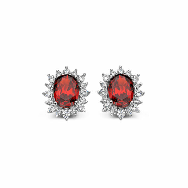 BIJOUX BOUCLES D'OREILLES ARGENT 925 GRENAT IMITATION ET OXYDES