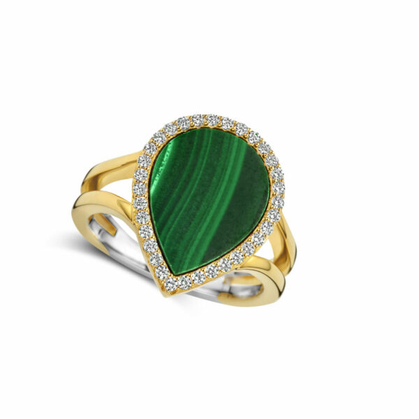 bague pierre tourmaline verte taille émeraude imitation argent 925 plaqué or. Cherbourg – Image 5