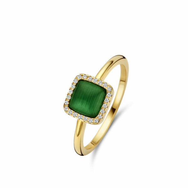 bague pierre tourmaline verte taille émeraude imitation argent 925 plaqué or. Cherbourg – Image 6