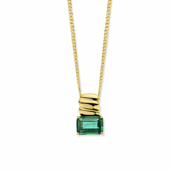 boucles pierres imitation tourmaline verte argent 925 plaqué or jaune 18 carats – Image 3