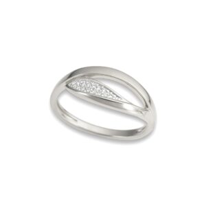 Bague Ondine pavage diamants serti griffes sur or blanc 18 carats