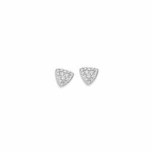 Bijoux d'oreilles boucles triangles diamants or blanc 18 carats Eolo One More joaillerie
