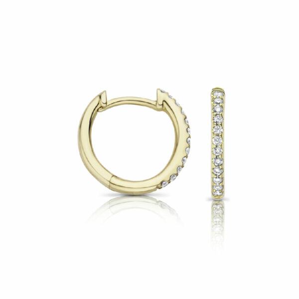 Bijoux d'oreilles créoles or blanc 18 carats et diamants Ischia by One More joaillerie – Image 3
