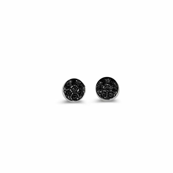bague pavage rond diamants noirs sur or blanc 18 carats 750/1000 – Image 2