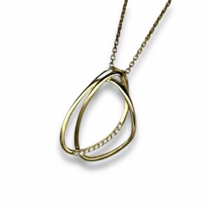 Pendentif multi fils or jaune 18 carats et diamants