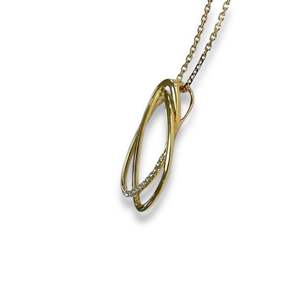 Pendentif multi fils or jaune 18 carats et diamants – Image 2