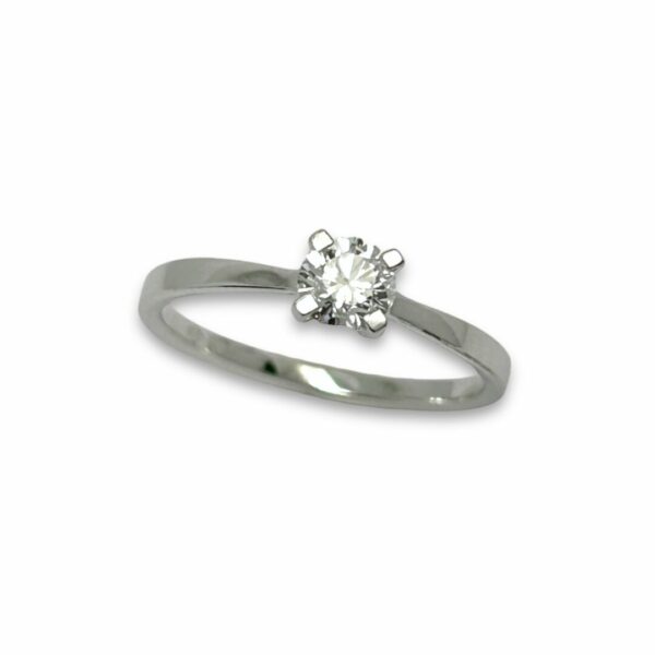 Bague fiançailles solitaire 4 griffes diamant brun naturel 0.55 carat VS or jaune 18 carats – Image 4