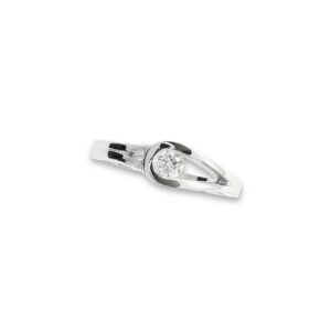 Bague solitaire loving diamant 0,18 carat or blanc 18 carats