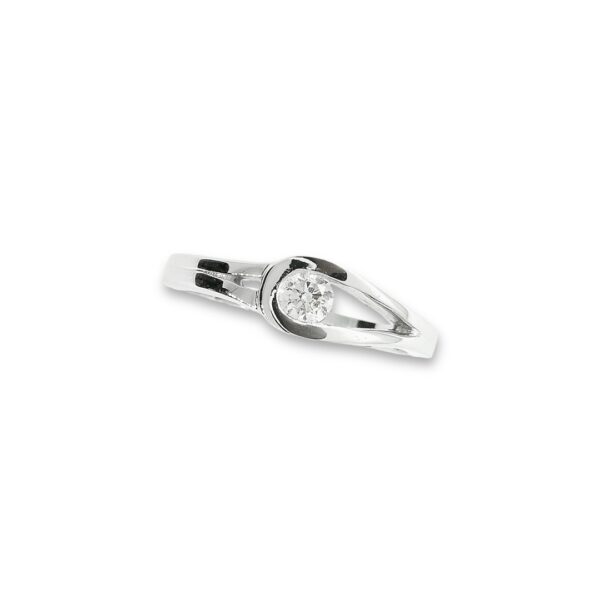 Bague solitaire loving diamant 0,18 carat or blanc 18 carats
