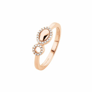 Bague galet Zeades Monte Carlo argent 925 plaqué or rose