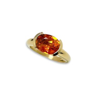 Bague Ando grenat mandarin sur or jaune 18 carats