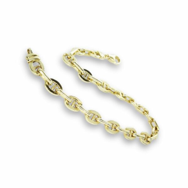 bracelet maille marine 6 mm. or jaune 18 carats