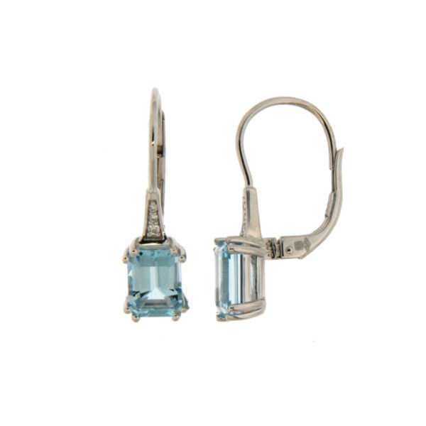 Bague Art déco topaze bleue sky et diamants sur or blanc 18 carats – Image 2