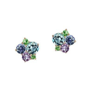 Bijoux boucles d'oreilles pierres fines or rose 18 carats Isabelle Langlois
