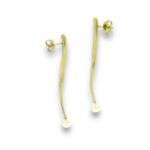 BOUCLES D'OREILLES TWIST EN BRONZE ET PERLES D'IMITATION