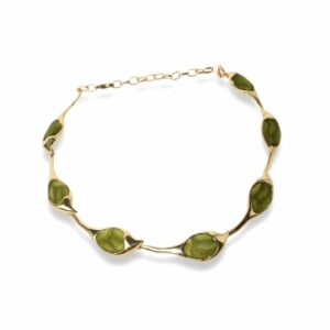 COLLIER COCOON BRONZE RESINES VERTES