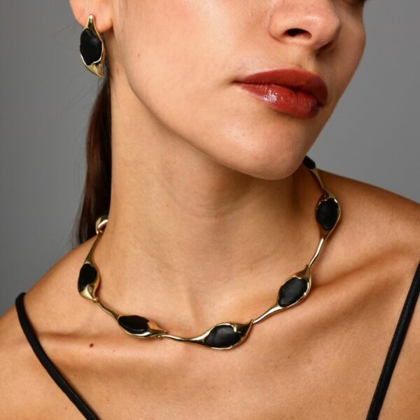 COLLIER COCOON BRONZE RESINES VERTES – Image 4