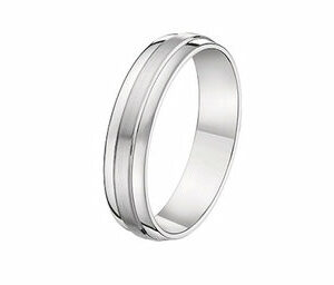 Bague alliance de mariage en Platine 950 brossée/polie chic 3 filets. Cherbourg