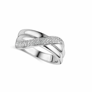 Bague entrelacée argent 925 et oxydes de zirconium Cherbourg
