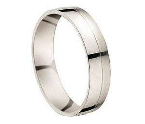 Bague alliance de mariage en platine 950 polie et brossée. Cherbourg
