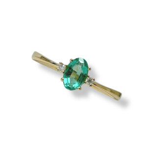 Bague émeraude et diamants Esmée or jaune 18 carats 750/000ème Cherbourg
