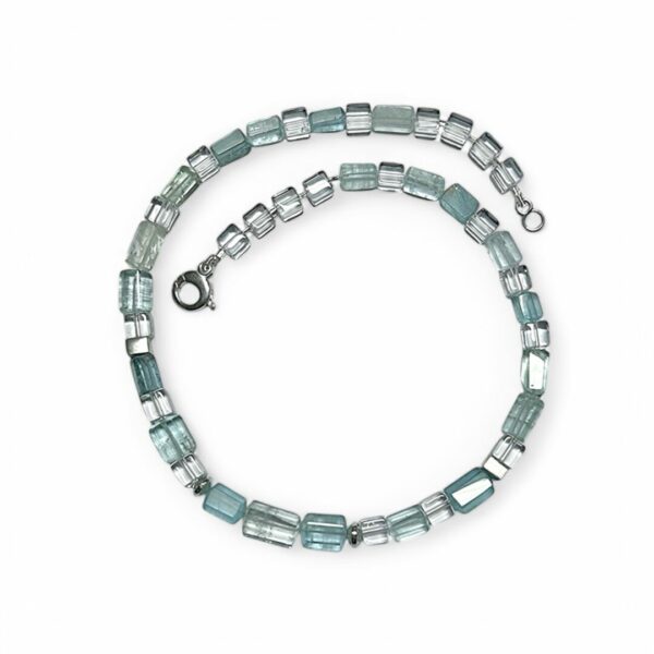 Collier Ré aigue-marine et quartz cristal de roche argent 925. Cherbourg – Image 3
